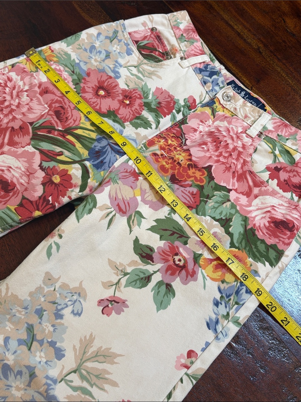 Vintage Ralph Lauren Blue Label 90s Floral Denim High-Rise Jeans 31 *As-Is* - Picture 12 of 16